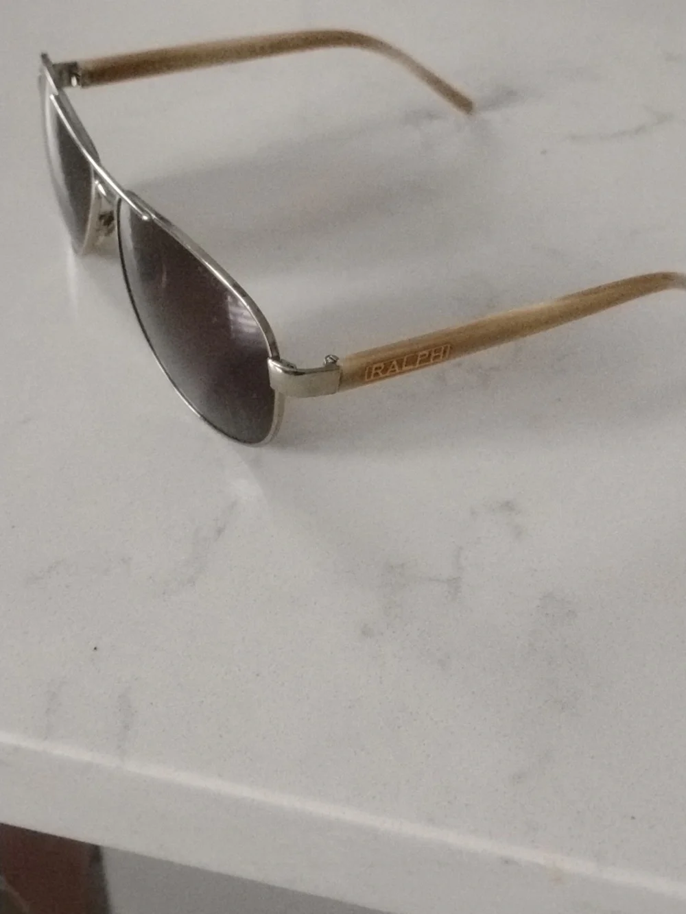 Ralph Lauren Aviator Sunglasses in Gold Frame with Brown Gradient Lenses
